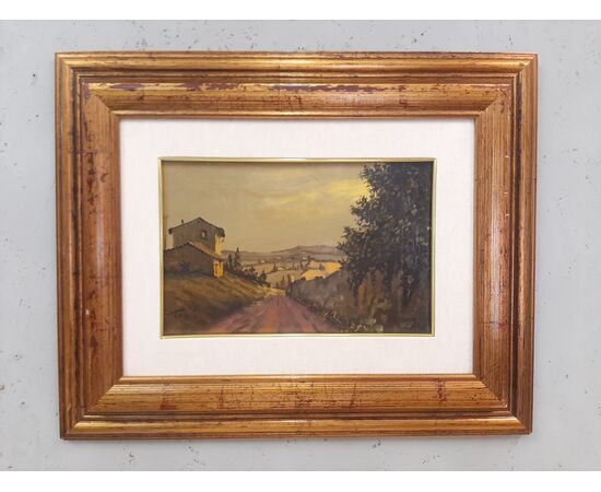 DIPINTO AD OLIO SU TELA DI SCUOLA LABRONICA FIRMATO LUCIANO TORSI 1972