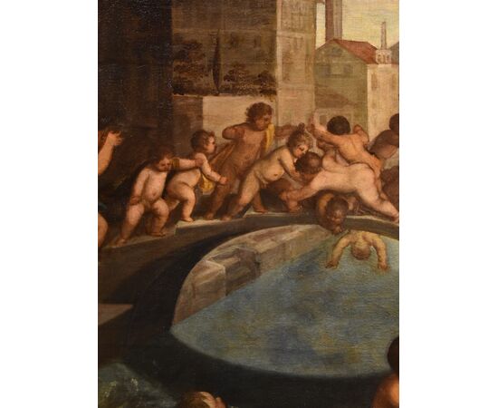 Lotta tra putti sul ponte dei Pugni a Venezia, Tiziano Vecellio (Pieve di Cadore 1490 - Venezia 1576) Bottega