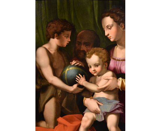 La Sacra Famiglia con San Giovannino, Agnolo di Cosimo detto 'il Bronzino' (Monticelli di Firenze, 1503 - Firenze, 1572)