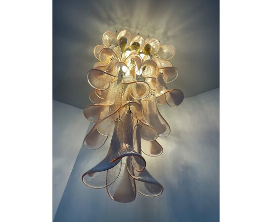 Lampadario a sospensione - Murano color rosa