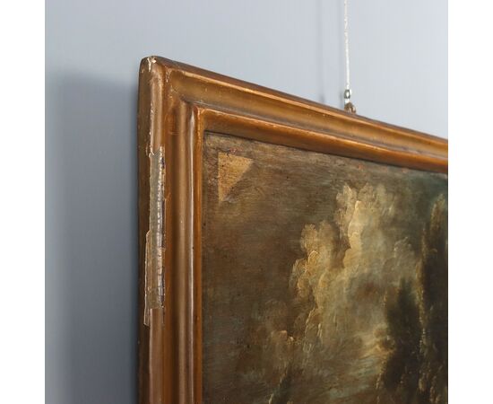 Dipinto Paesaggio con Figure e Mandria