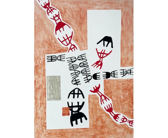 “Opale 7” - Litografia Giuseppe Capogrossi (1900-1972)