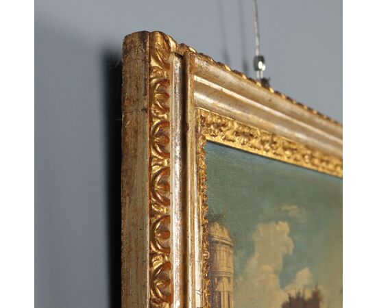 Dipinto Paesaggio con Rovine Architettoniche e Figure