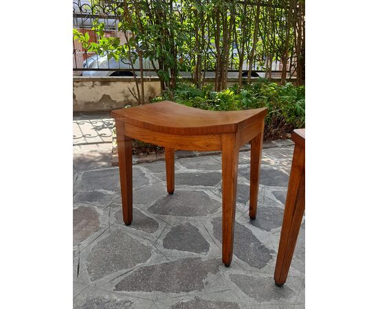 SGABELLI IN ROVERE MASSELLO E PIANO RIVESTITO IN MOGANO ANNI 50 STILE GIO PONTI