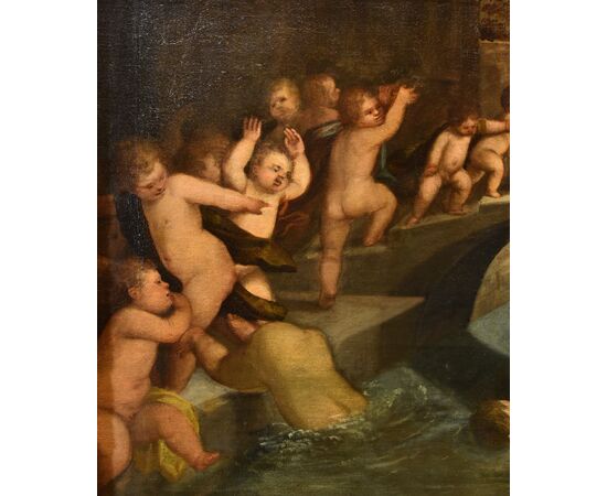 Lotta tra putti sul ponte dei Pugni a Venezia, Tiziano Vecellio (Pieve di Cadore 1490 - Venezia 1576) Bottega