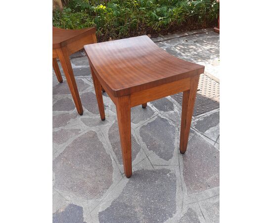 SGABELLI IN ROVERE MASSELLO E PIANO RIVESTITO IN MOGANO ANNI 50 STILE GIO PONTI