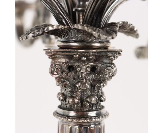 Candelabro in Argento F.lli Di Leone Milano Italia Seconda Metà '900