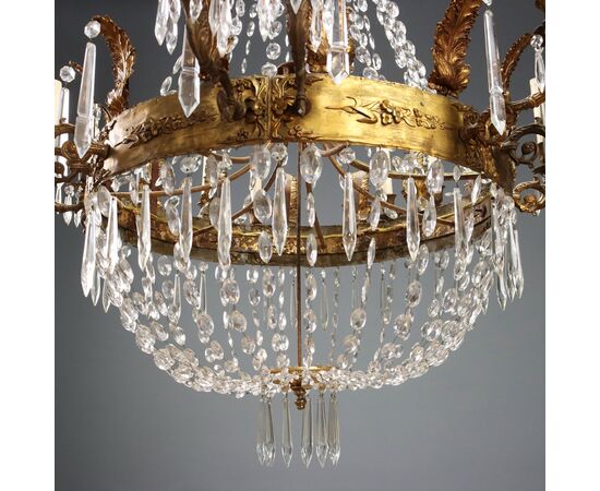 Lampadario a Mongolfiera Italia Ultimo Quarto XIX Secolo