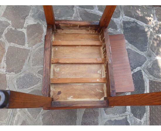 SGABELLI IN ROVERE MASSELLO E PIANO RIVESTITO IN MOGANO ANNI 50 STILE GIO PONTI