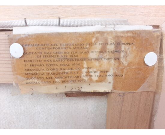 DIPINTO AD OLIO SU TELA DI SCUOLA LABRONICA FIRMATO LUCIANO TORSI 1972