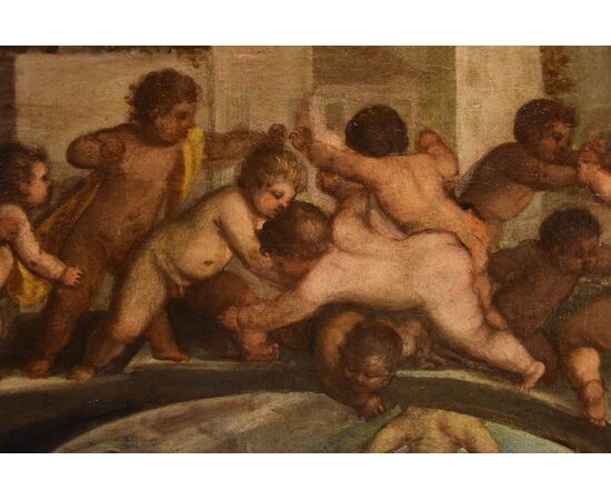Lotta tra putti sul ponte dei Pugni a Venezia, Tiziano Vecellio (Pieve di Cadore 1490 - Venezia 1576) Bottega