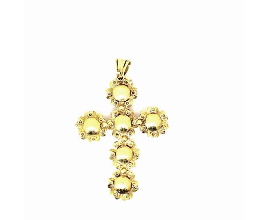 CROCE IN ORO GIALLO e CORALLO