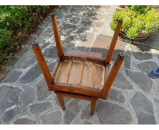 SGABELLI IN ROVERE MASSELLO E PIANO RIVESTITO IN MOGANO ANNI 50 STILE GIO PONTI