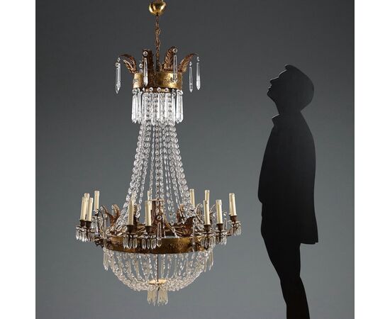 Lampadario a Mongolfiera Italia Ultimo Quarto XIX Secolo