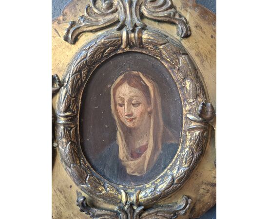 Placca devozionale in rame dorato