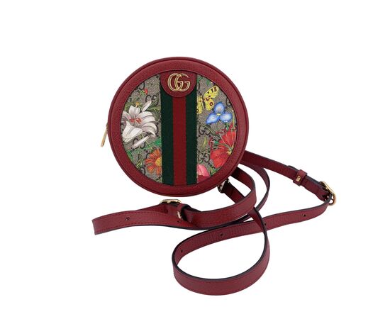 GUCCI Zaino in Tela Col. Rosso Ophidia Round S
