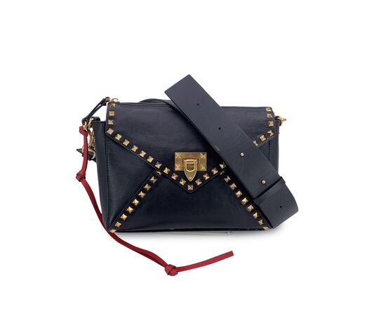 VALENTINO GARAVANI Borsa a Tracolla in Pelle Col. Nero Rockstud M