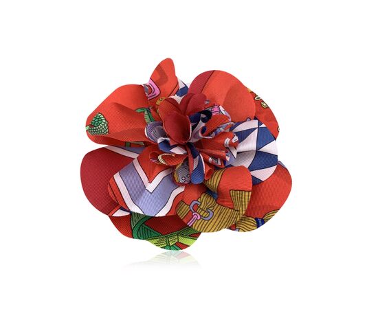HERMES Spilla in Seta Col. Rosso