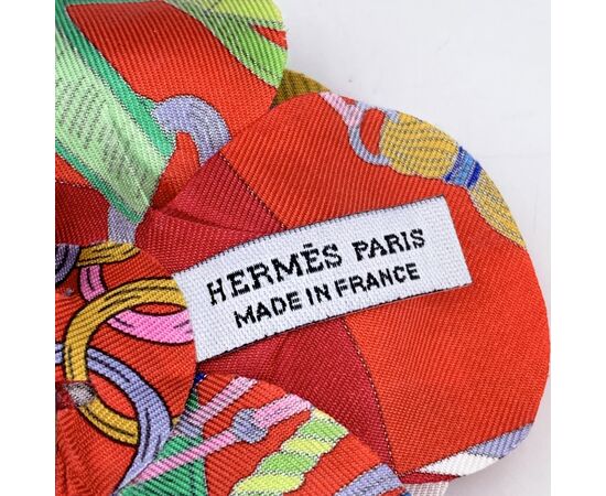 HERMES Spilla in Seta Col. Rosso