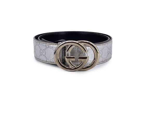GUCCI Cintura in Pelle Col. Argento