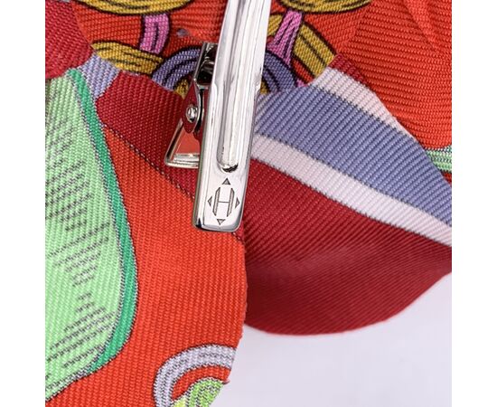 HERMES Spilla in Seta Col. Rosso