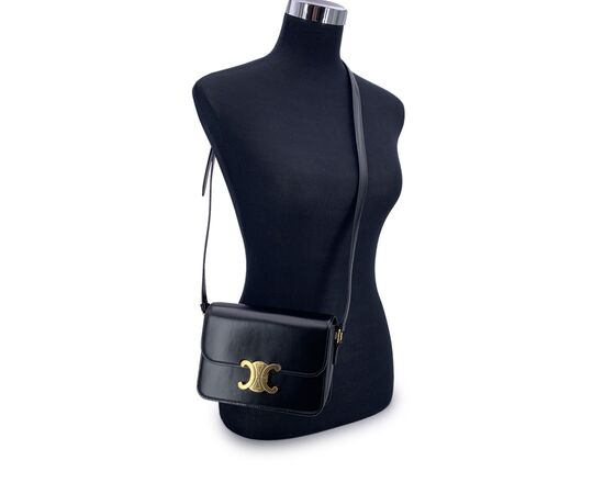 CELINE Borsa a Tracolla in Pelle Col. Nero Triomphe S
