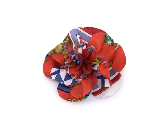 HERMES Spilla in Seta Col. Rosso
