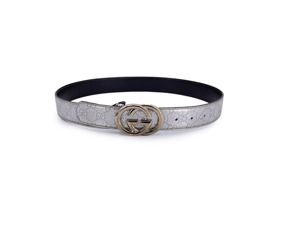 GUCCI Cintura in Pelle Col. Argento