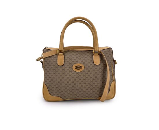 GUCCI Borsa a Mano Vintage in Tela Col. Beige M