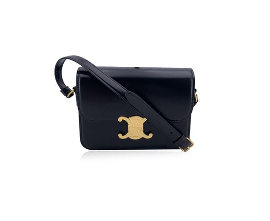 CELINE Borsa a Tracolla in Pelle Col. Nero Triomphe S