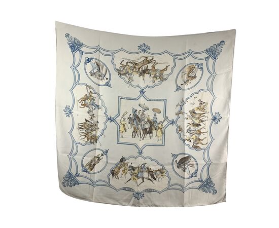 HERMES Foulard in Seta Col. Bianco Carre 90