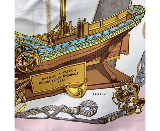 HERMES Foulard Vintage in Seta Col. Rosa Carre 90