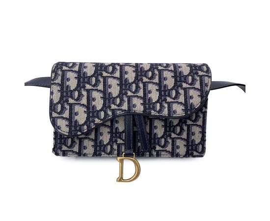 DIOR Borsa a Tracolla in Tela Col. Blu Saddle S