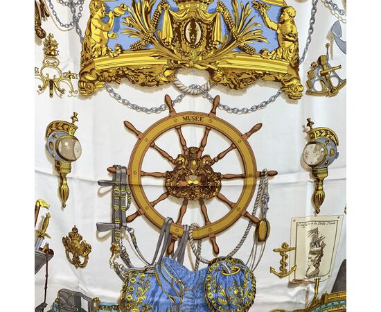 HERMES Foulard Vintage in Seta Col. Rosa Carre 90