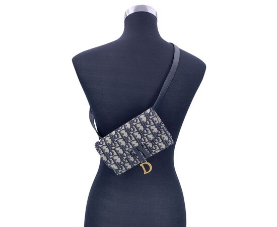 DIOR Borsa a Tracolla in Tela Col. Blu Saddle S