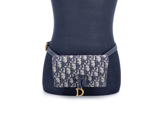 DIOR Borsa a Tracolla in Tela Col. Blu Saddle S