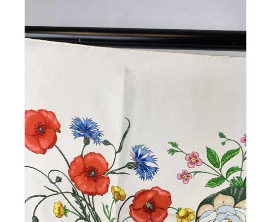 GUCCI Foulard Vintage in Seta Col. Bianco Gucci<strong> Flora