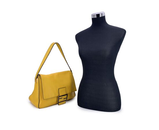 FENDI Borsa a Tracolla in Pelle Col. Giallo Mamma Baguette M