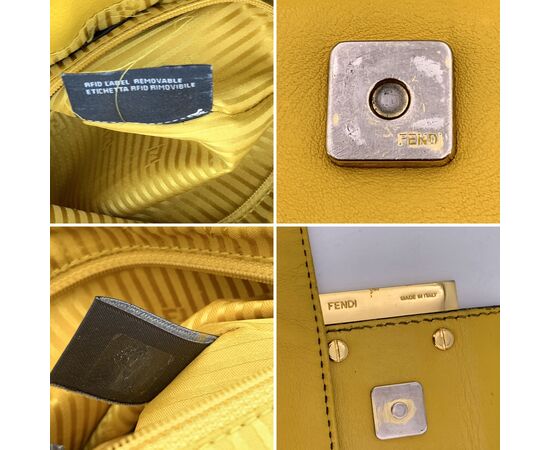 FENDI Borsa a Tracolla in Pelle Col. Giallo Mamma Baguette M