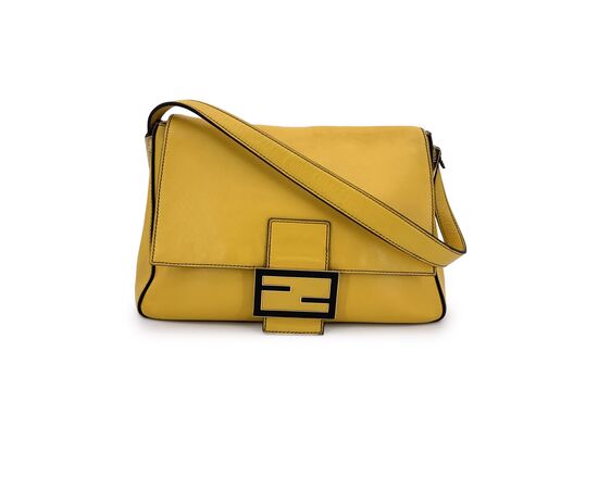 FENDI Borsa a Tracolla in Pelle Col. Giallo Mamma Baguette M
