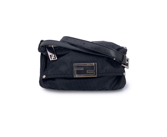 FENDI Borsa a Tracolla in Tela Col. Nero FF S