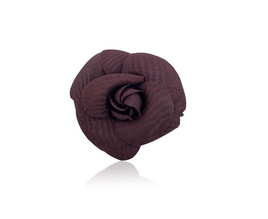 CHANEL Spilla Vintage in Tela Col. Marrone Camelia