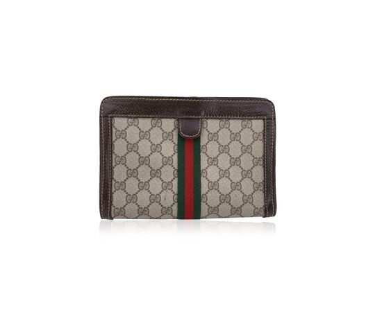 GUCCI Pochette Vintage in Tela Col. Beige Ophidia S