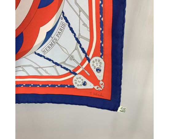 HERMES Foulard Vintage in Seta Col. Rosso Carre 90