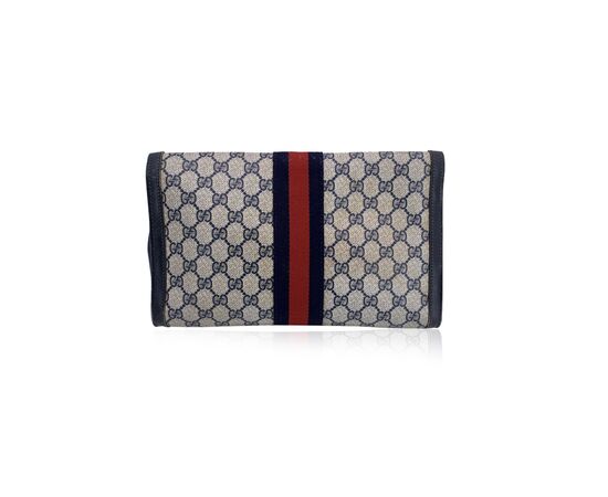 GUCCI Pochette Vintage in Tela Col. Blu Ophidia M