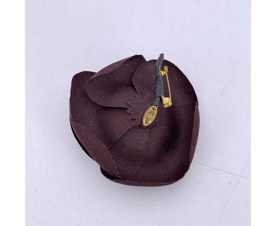 CHANEL Spilla Vintage in Tela Col. Marrone Camelia