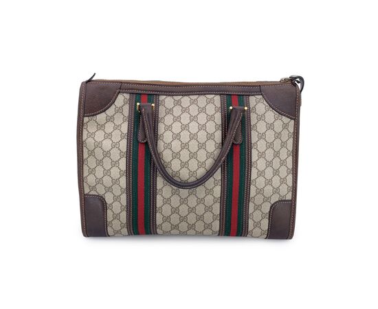 GUCCI Borsa a Mano Vintage in Tela Col. Marrone L