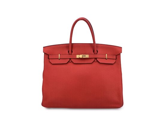 HERMES Borsa a Mano in Pelle Col. Rosso Birkin 40 L