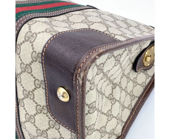 GUCCI Borsa a Mano Vintage in Tela Col. Marrone L