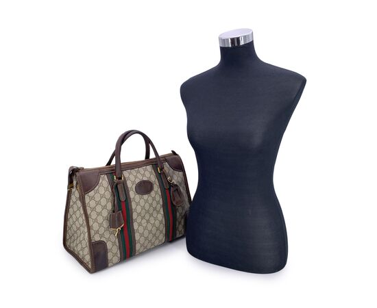 GUCCI Borsa a Mano Vintage in Tela Col. Marrone L